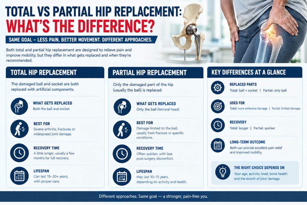 Total vs Partial Hip Replacement: What’s the Difference?